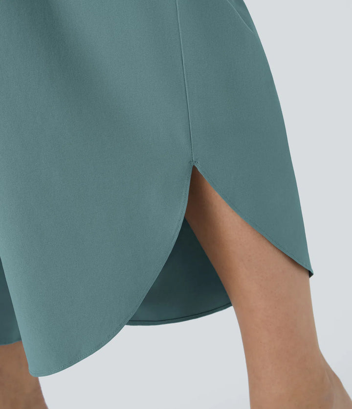 Breezeful High Waisted Crossover Pocket Quick Dry Plus Size Pants