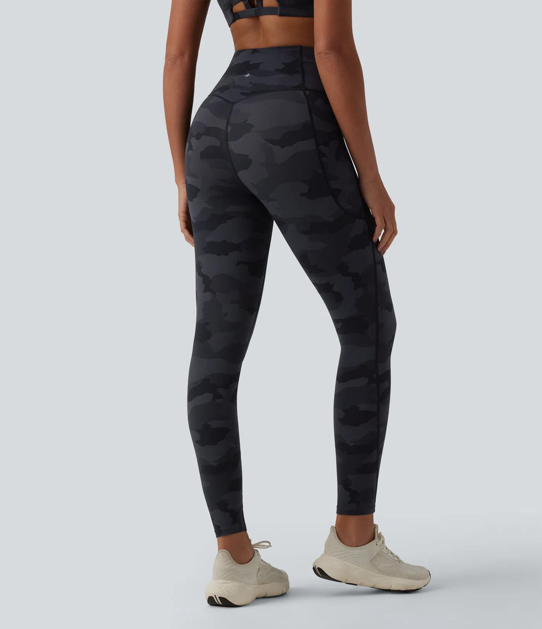Halara UltraSculpt Camo Print High Waisted Tummy Control Running Leggings with Pockets