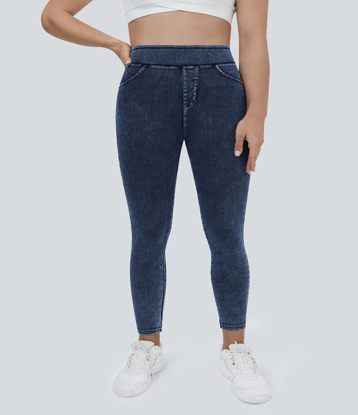 Halara Flex High Waisted Pocket Denim Plus Size Casual Leggings