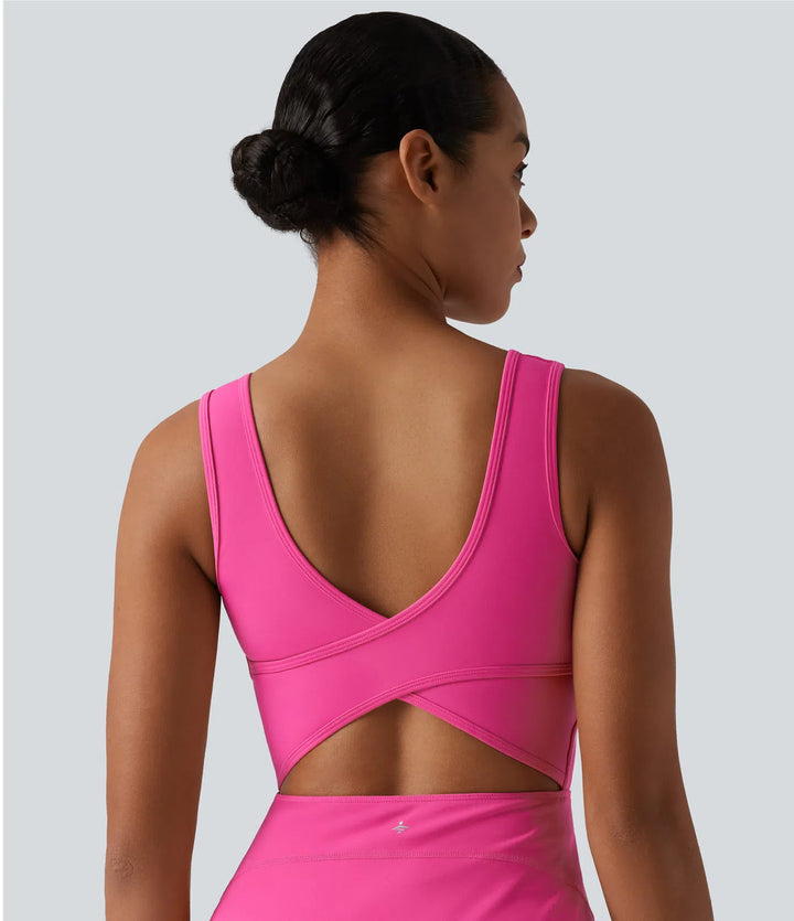 SoftlyZero Airy 2-in-1 Cool Touch Mini Dance Active Dress with Pockets-Easy Peezy Edition-Longer Length