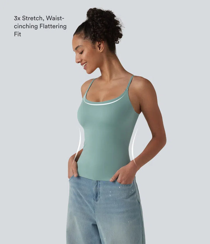 Scoop Neck Built-in Bra Casual Tank Top B-E Cups