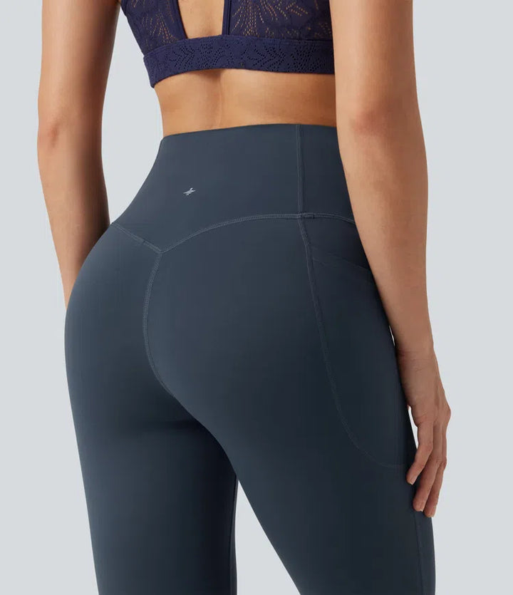 Halara UltraSculpt High Waisted Tummy Control Shaping Bootcut Yoga Leggings with Pockets