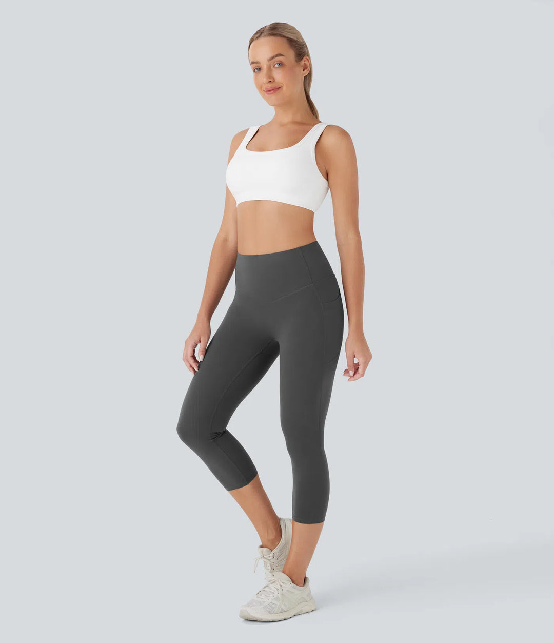 Halara UltraSculpt High Waisted Butt Lifting Tummy Control Pocket Shaping Capri Training Leggings