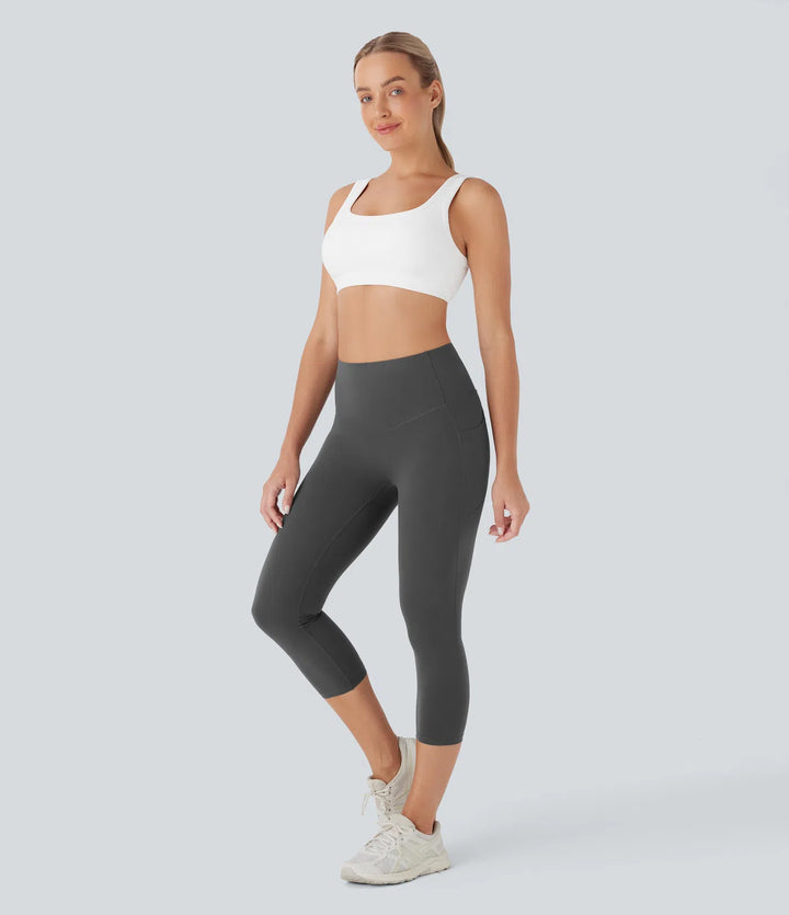 Halara UltraSculpt High Waisted Butt Lifting Tummy Control Pocket Shaping Capri Training Leggings
