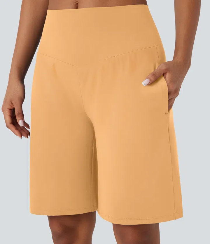 SoftlyZero Airy High Waisted Pockets InstantCool Yoga Bermuda Shorts