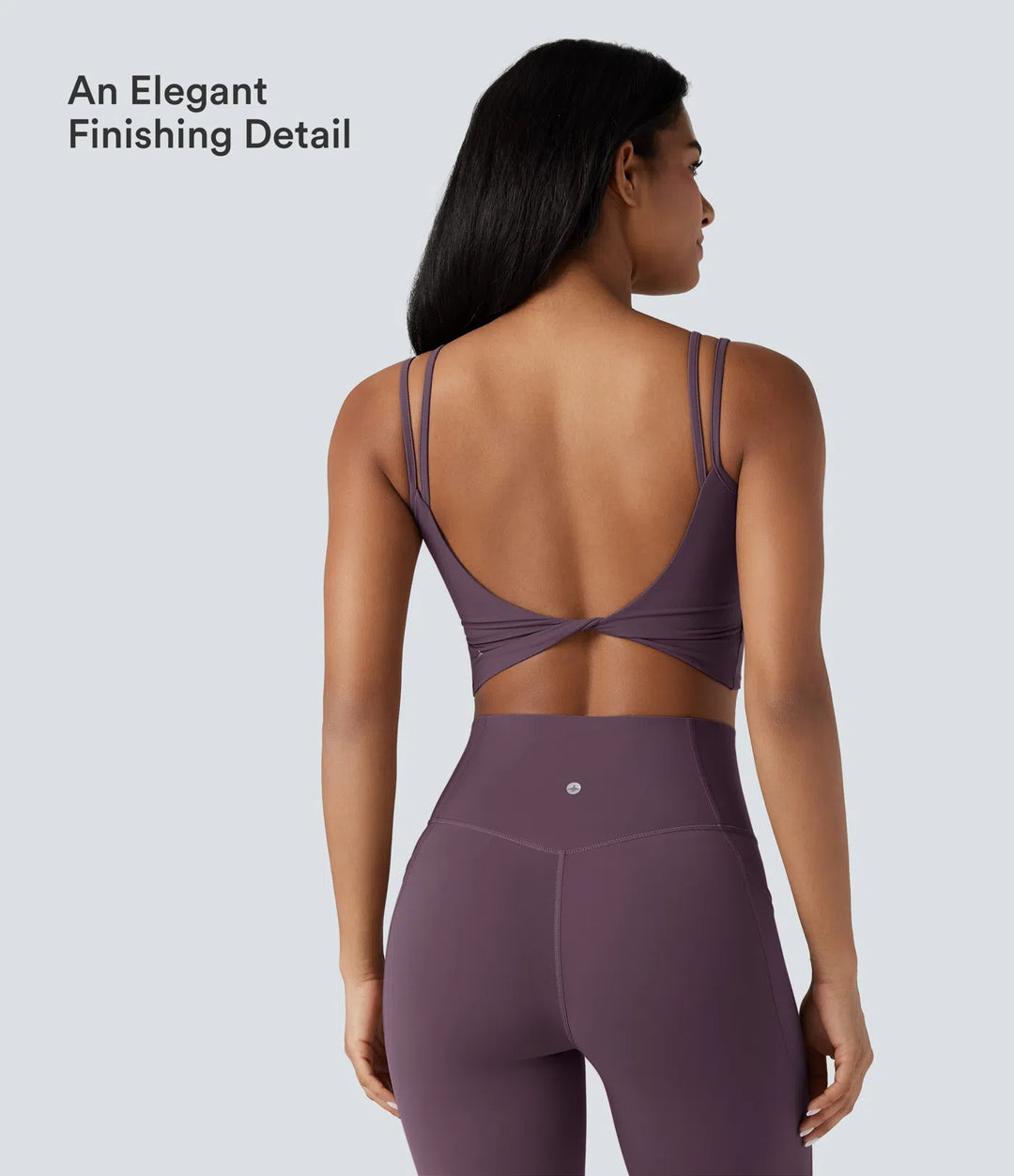 Halara UltraSculpt Double Straps Twisted Backless Cropped Yoga Tank Top