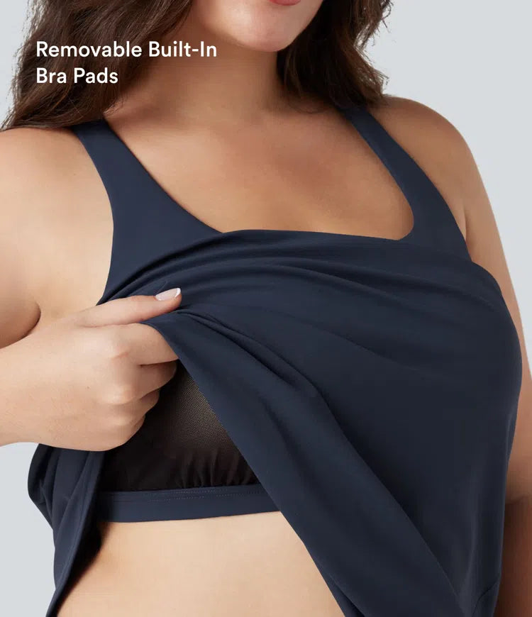 Plus Size Halara UltraSculpt Round Neck Curved Hem Running Tank Top
