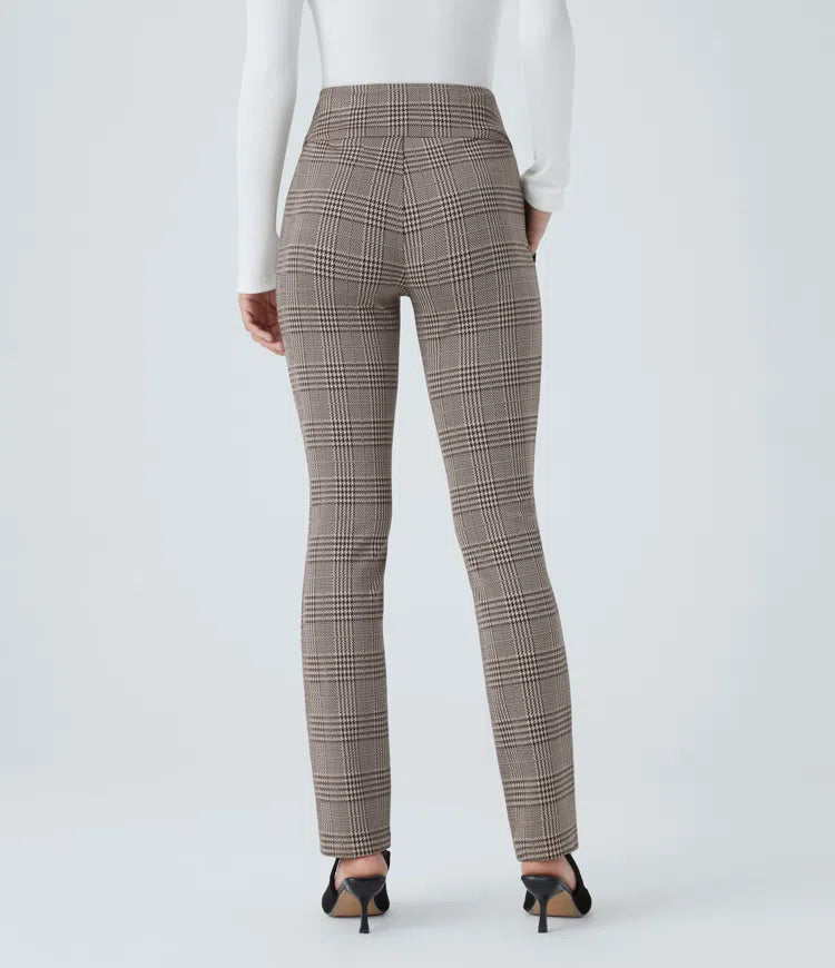Halara Flex High Waisted Houndstooth Plaid Skinny Work Pants with Pockets