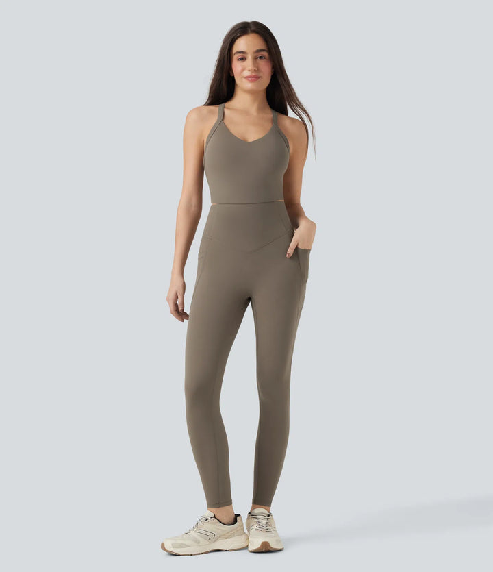 Halara UltraSculpt Tummy Control Training Jumpsuit with Pockets-Easy Peezy Edition