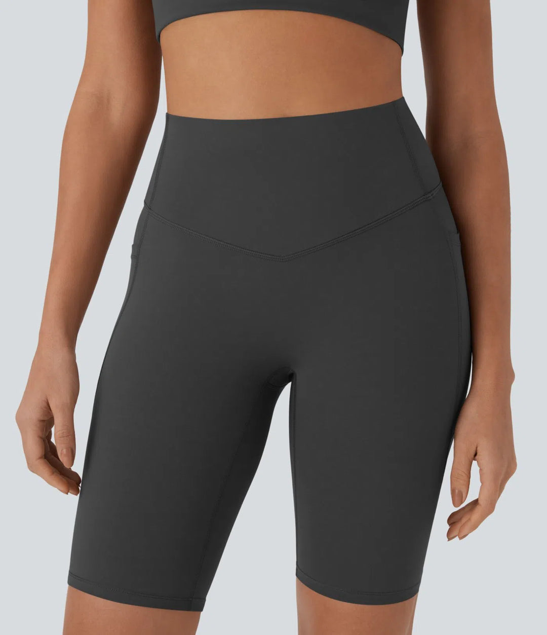 Halara UltraSculpt High Waisted Tummy Control Pocket Shaping Training Biker Shorts 9&