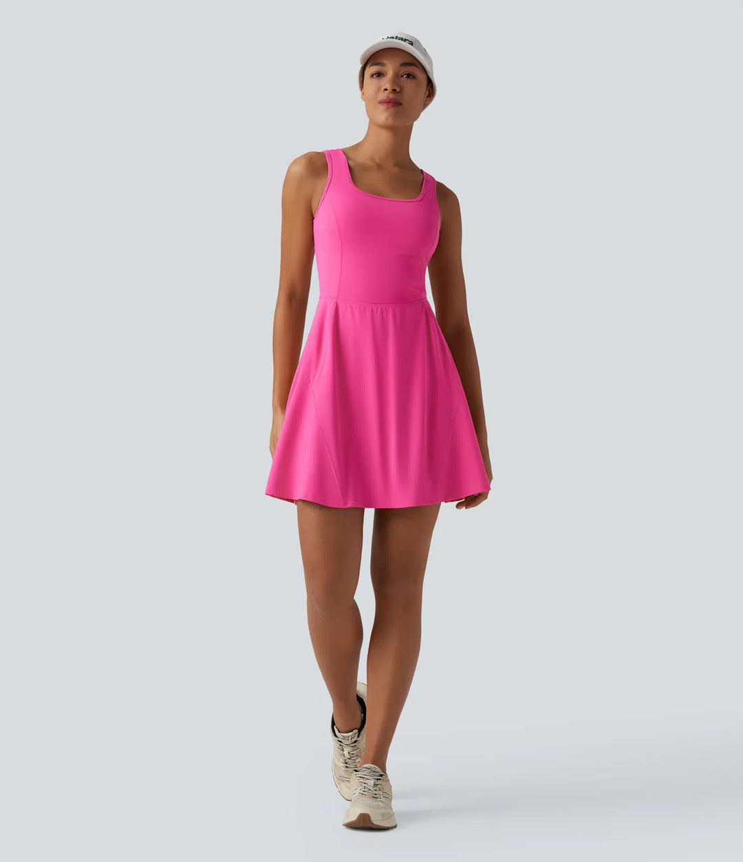 SoftlyZero Airy 2-in-1 Cool Touch Mini Dance Active Dress with Pockets-Easy Peezy Edition-Longer Length