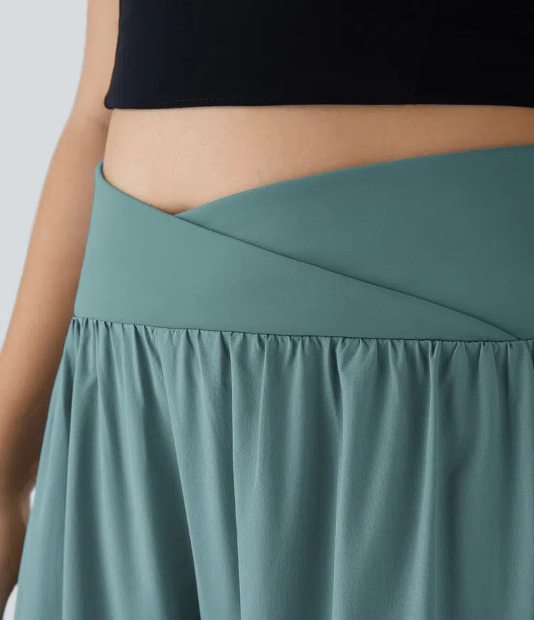 Breezeful High Waisted Crossover Pocket Quick Dry Plus Size Pants