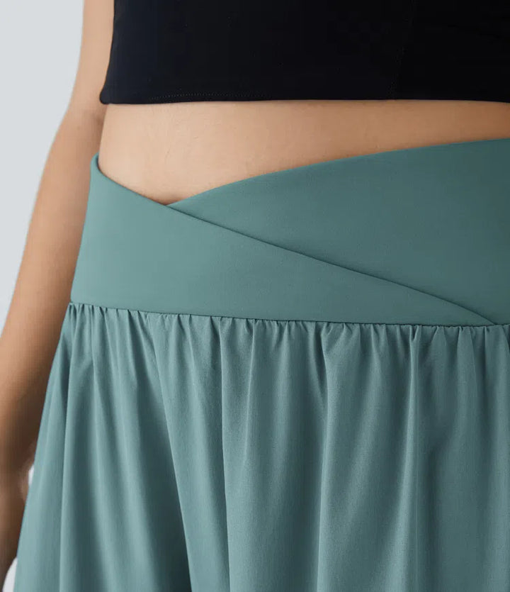 Breezeful High Waisted Crossover Pocket Quick Dry Plus Size Pants