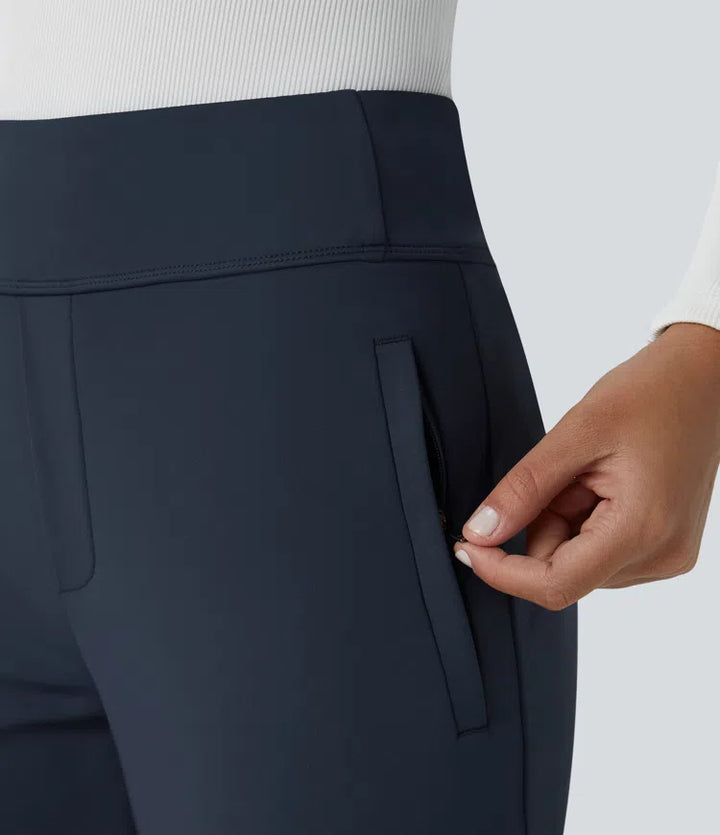 Halara Flex DayStretch Mid Rise Side Zipper Pocket Work Flare Pants