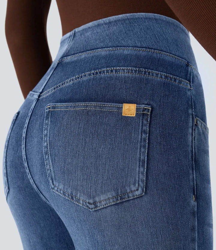 Halara Flex High Waisted Pockets Washed Casual Bootcut Jeans