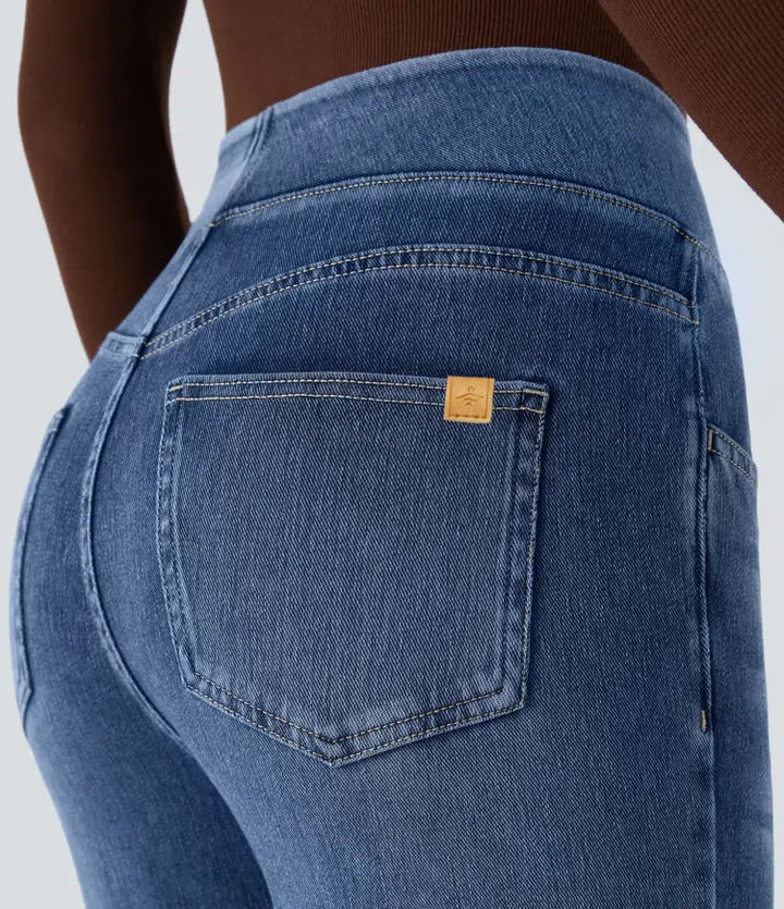 Halara Flex High Waisted Pockets Washed Casual Bootcut Jeans