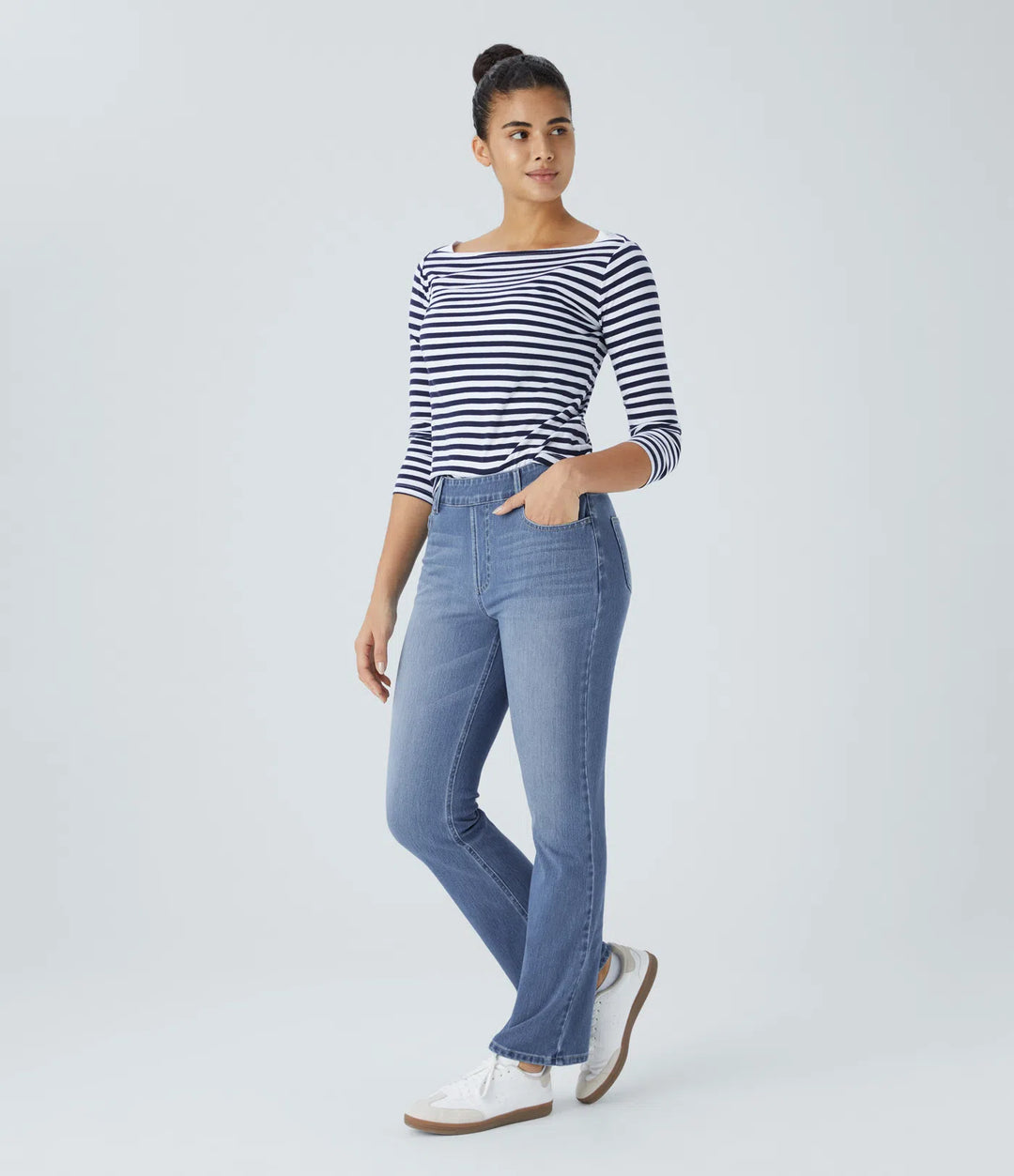 Halara Flex High Waisted Pockets Washed Casual Bootcut Jeans