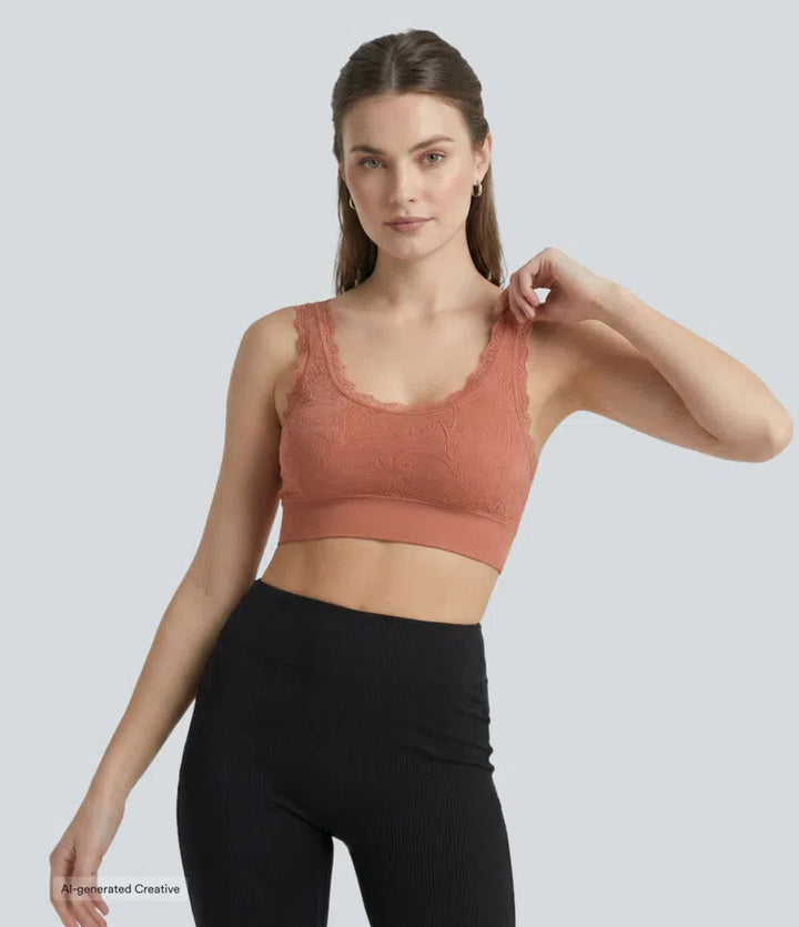 OneForm Seamless Flow Low Support U Neck Lace Yoga Sports Bra