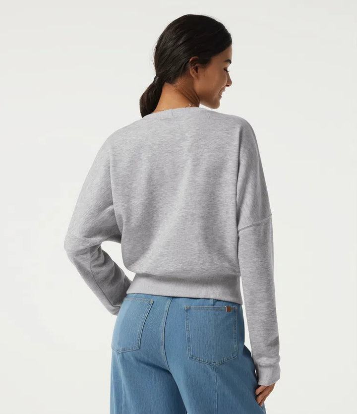 Deep V Neck Long Sleeve Casual Sweatshirt