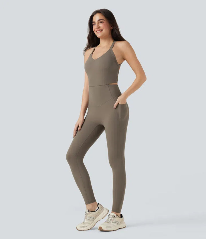 Halara UltraSculpt Tummy Control Training Jumpsuit with Pockets-Easy Peezy Edition