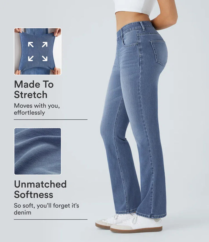 Halara Flex High Waisted Pockets Washed Casual Bootcut Jeans