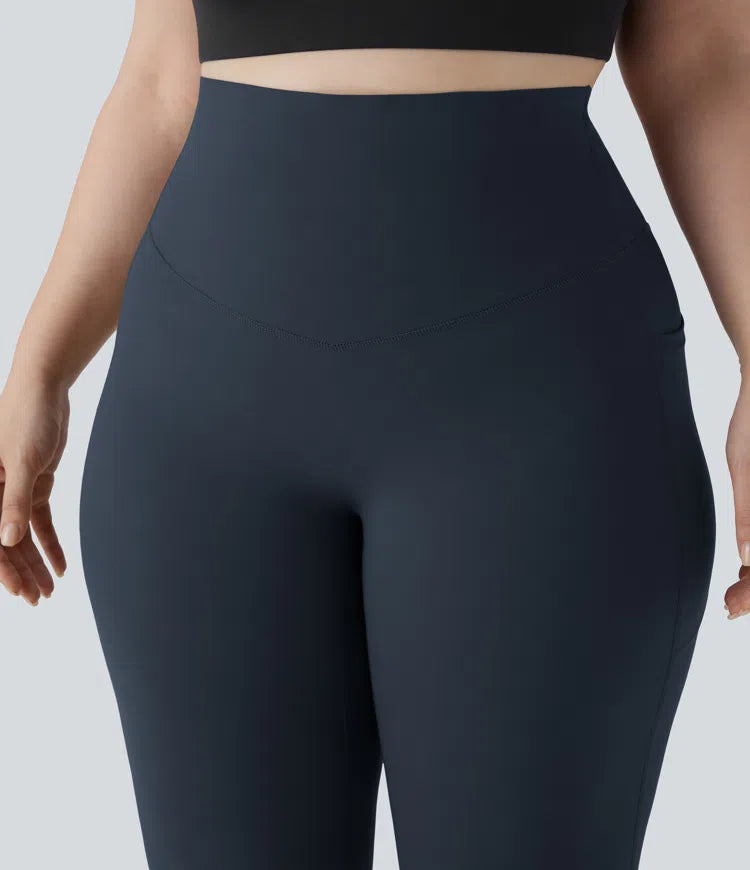 Halara UltraSculpt High Waisted Tummy Control Pocket Shaping Yoga Bootcut Plus Size Leggings