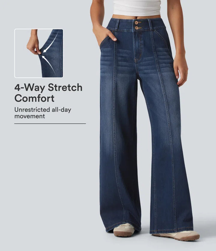 Halara Flex Mid Rise Wide Leg Casual Jeans with Pockets