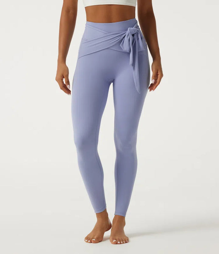 SoftlyZero High Waisted Tie Front Yoga Leggings with Pockets