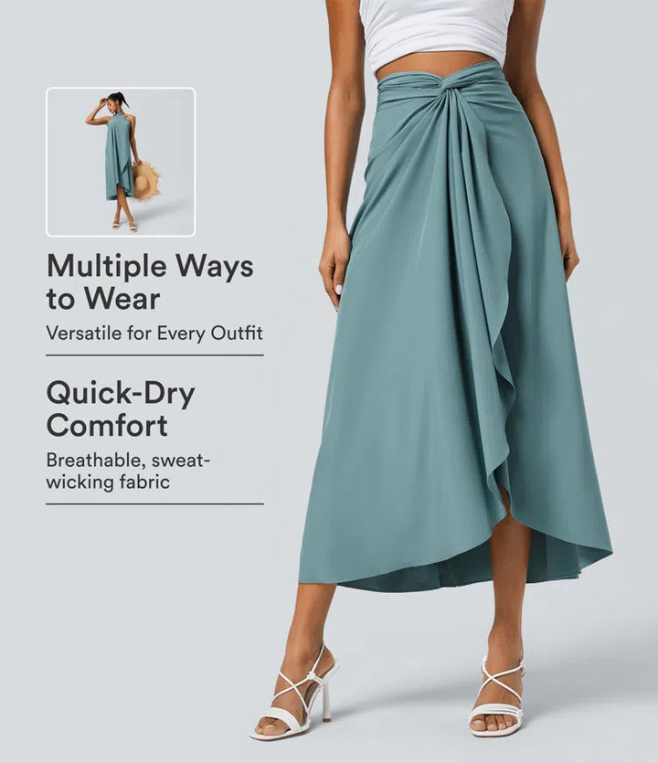 Breezeful High Waisted Wrapped Tie Back Quick Dry Skirt