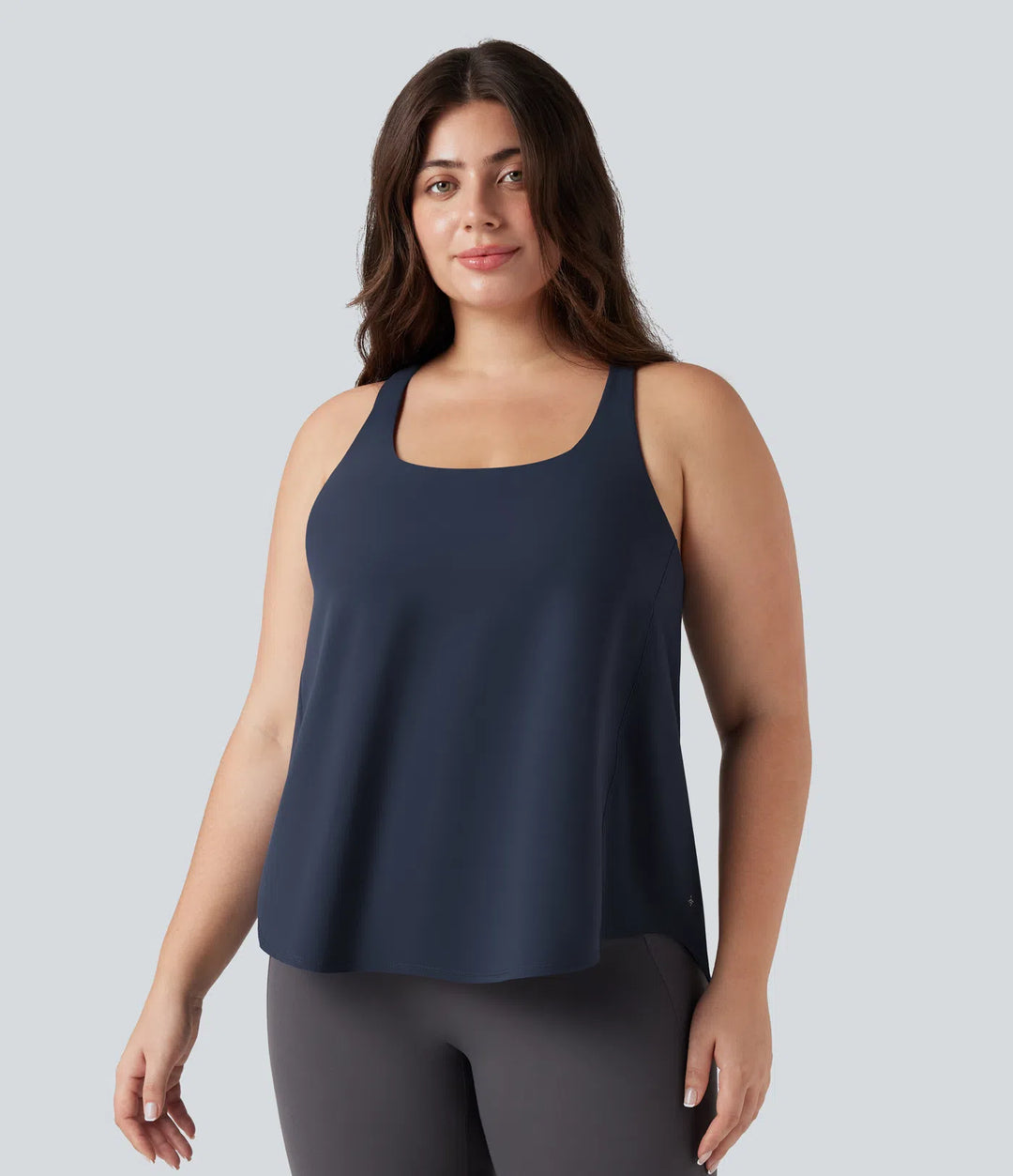 Plus Size Halara UltraSculpt Round Neck Curved Hem Running Tank Top