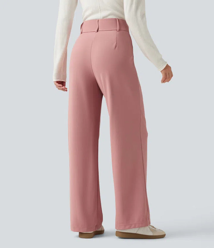 Halara Flex High Waisted Straight Leg Waffle Work Pants with Pockets