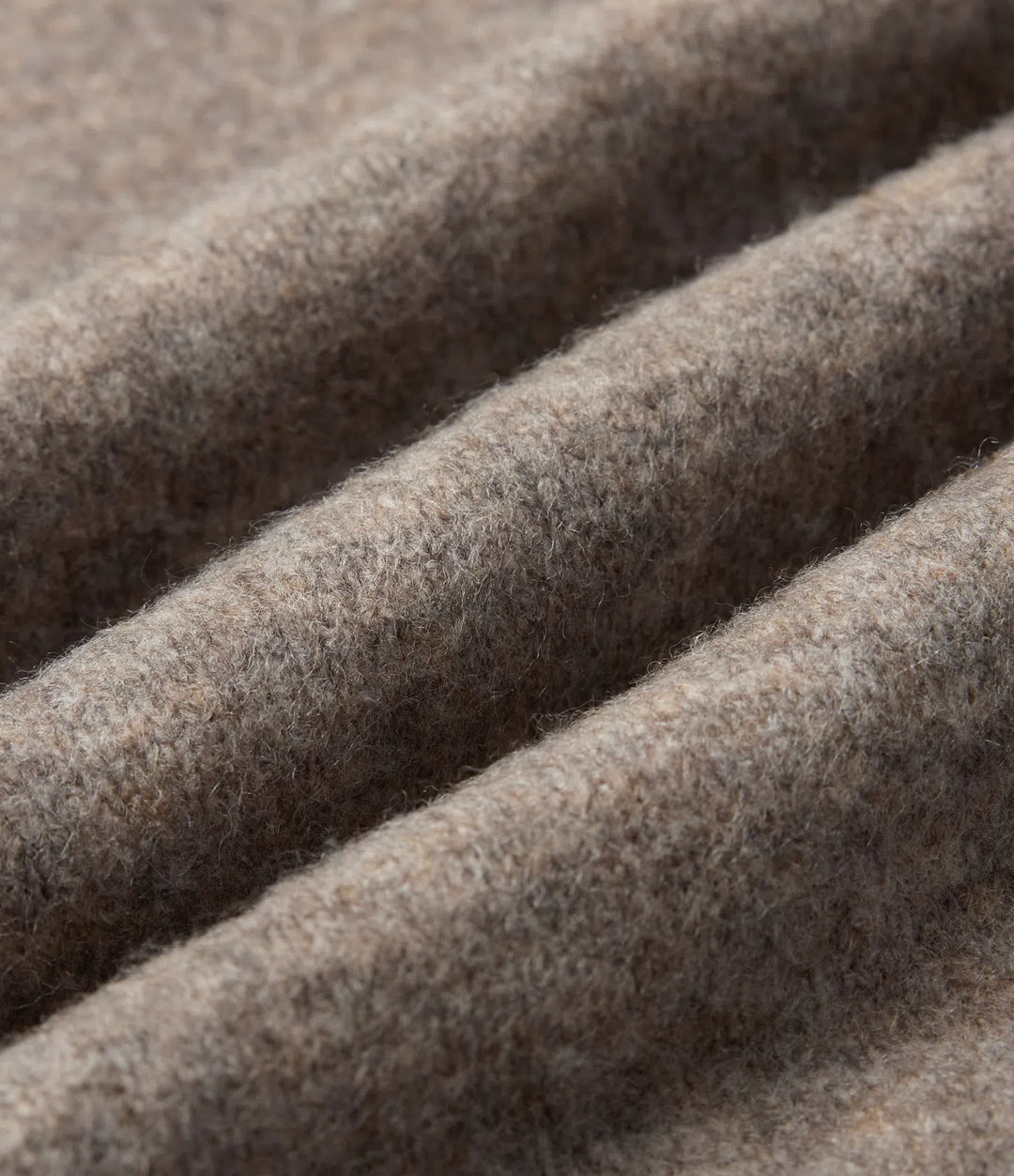 Round Neck Dropped Long Sleeve Work Wool-Blend Sweater