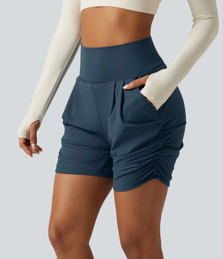 SoftlyZero Airy High Waisted Ruched InstantCool Yoga Shorts 5&