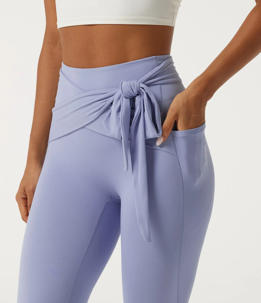 SoftlyZero High Waisted Tie Front Yoga Leggings with Pockets