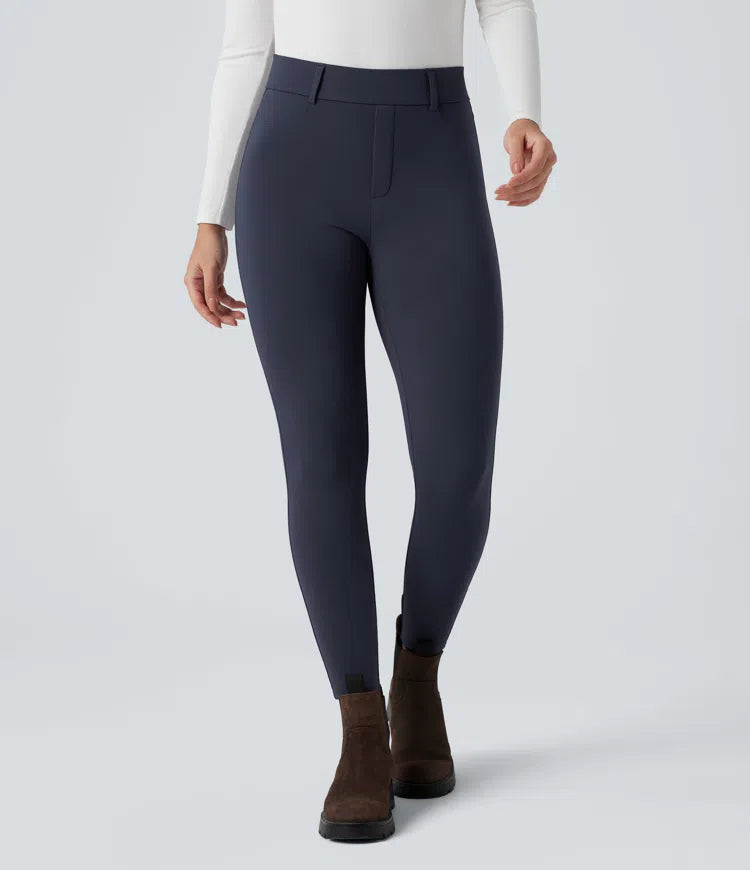 SoftlyZero Plush Thermal High Waisted Casual 7/8 Leggings with Pockets