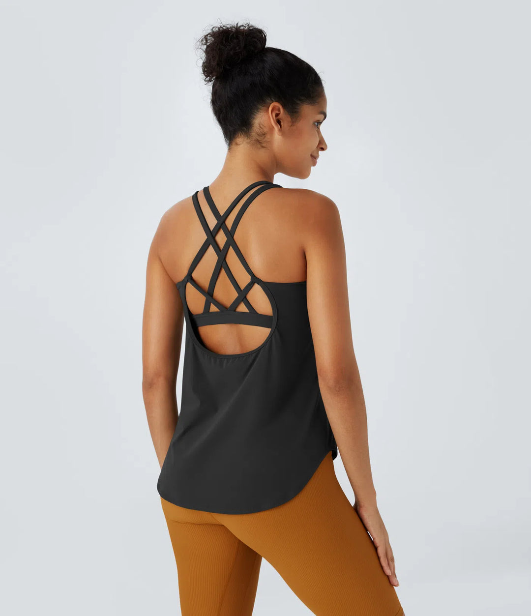 Halara UltraSculpt Round Neck Curved Hem Workout Tank Top