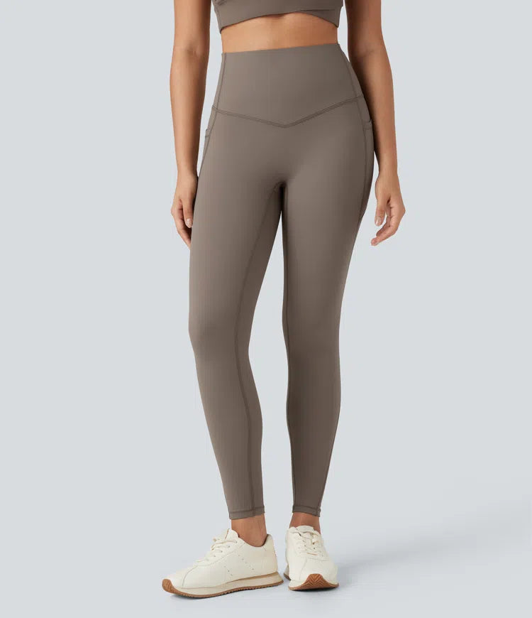 Halara Ultrasculpt Heat High Waisted Tummy Control Fleece Yoga Leggings with Pockets