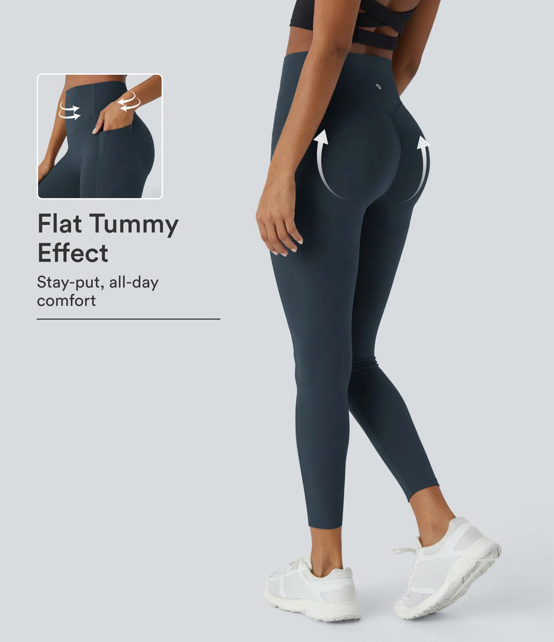 Halara UltraSculpt High Waisted Scrunch Butt Lifting Tummy Control Pocket Shaping Training Leggings