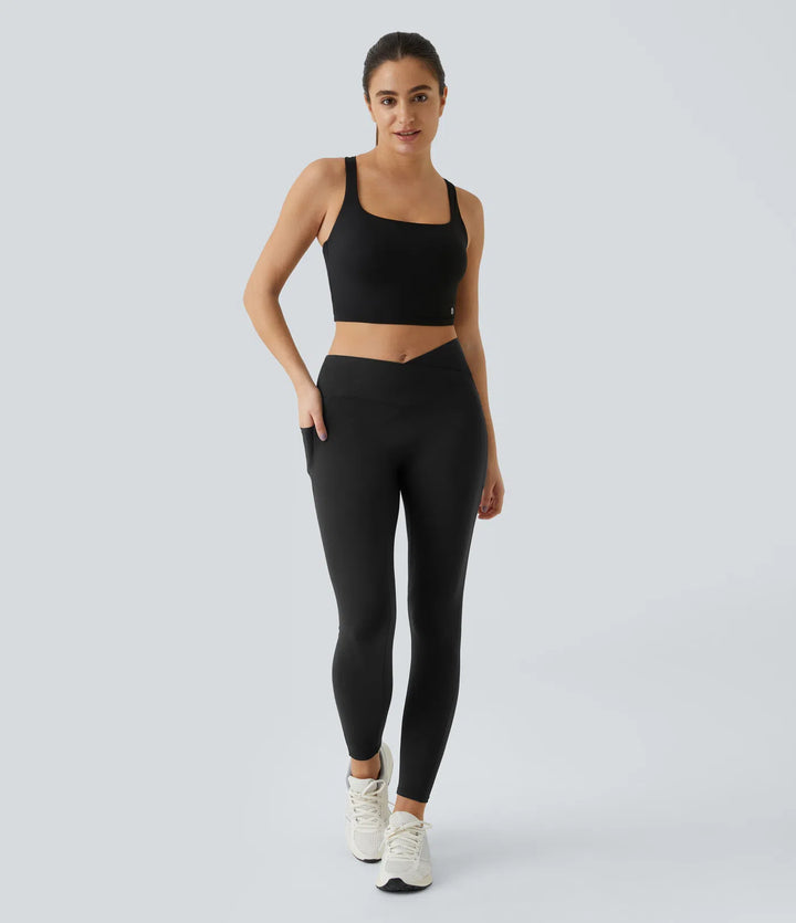Patitoff 2.0 Pet Hair Resistant High Waisted Crossover Side Pocket Yoga Leggings