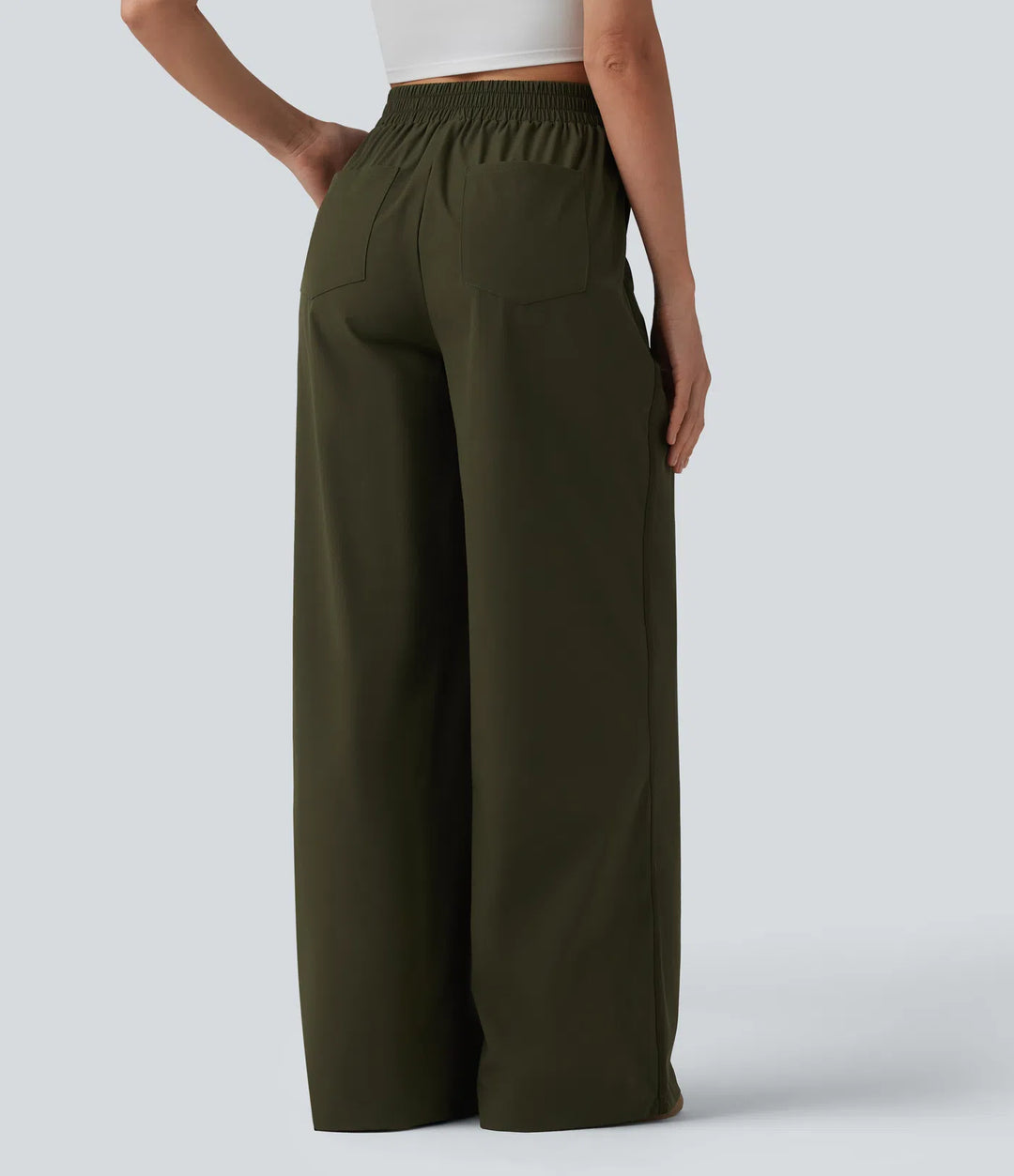 High Waisted Wide Leg Baggy Casual Pants with Pockets