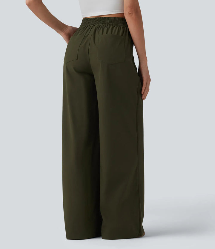 High Waisted Wide Leg Baggy Casual Pants with Pockets