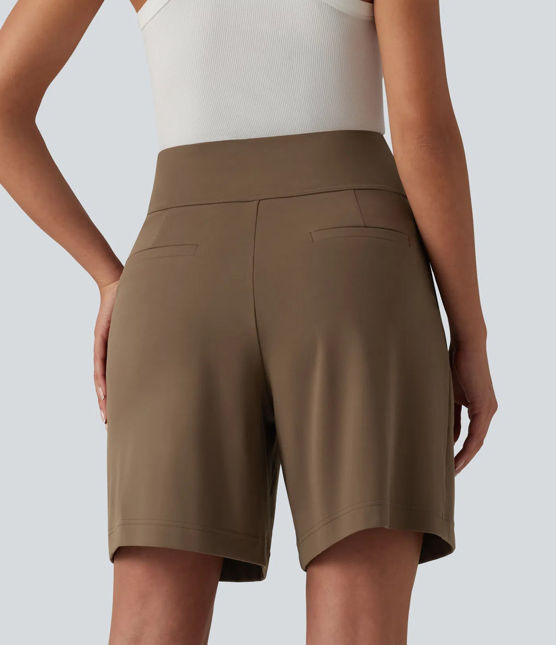 DayStretch High Waisted Work Baggy Bermuda Shorts 7&