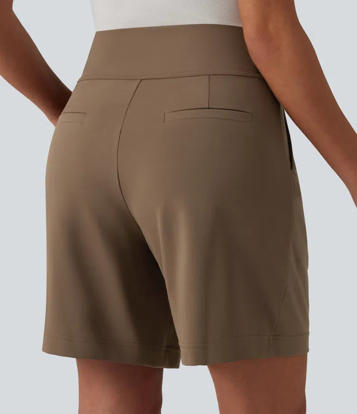 DayStretch High Waisted Work Baggy Bermuda Shorts 7&