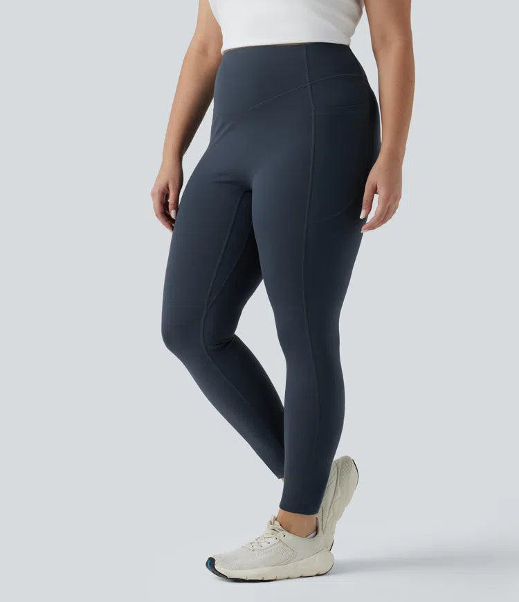 Plus Size Halara UltraSculpt High Waisted Tummy Control Butt Lifting Ruched Yoga Leggings with Pockets