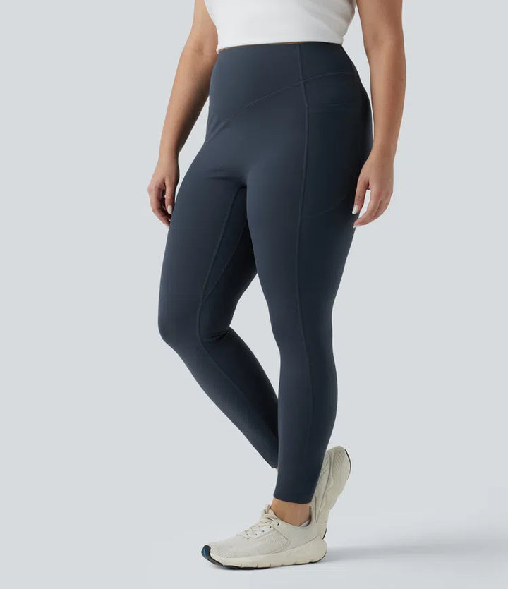 Plus Size Halara UltraSculpt High Waisted Tummy Control Butt Lifting Ruched Yoga Leggings with Pockets