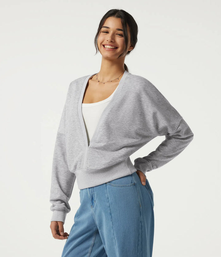 Deep V Neck Long Sleeve Casual Sweatshirt
