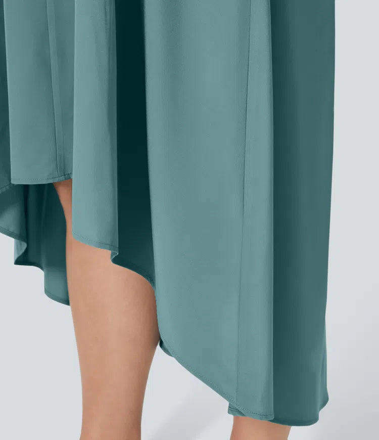 Breezeful RacerPocket High Low Flowy Midi Quick Dry Casual Plus Size Dress