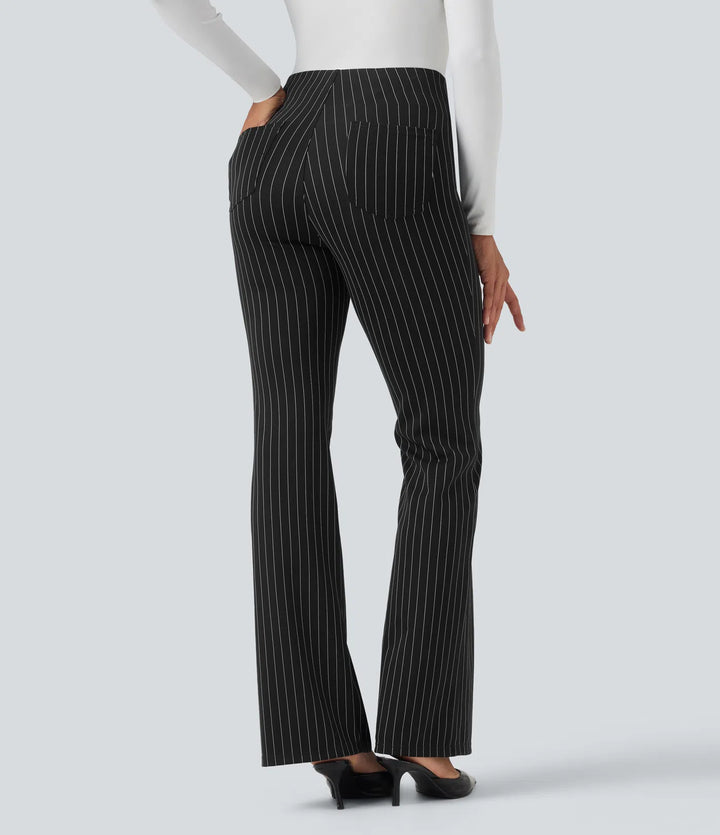 Halara Flex High Waisted Striped Work Flare Pants with Pockets