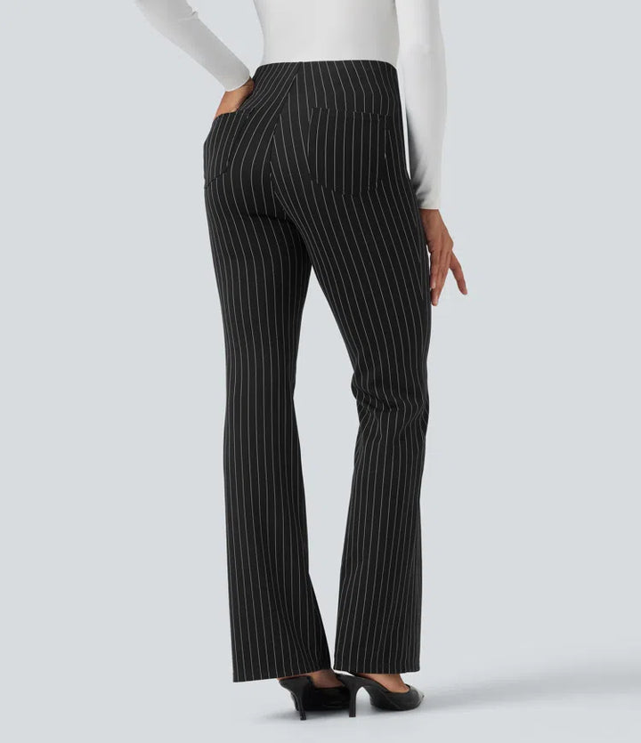 Halara Flex High Waisted Striped Work Flare Pants with Pockets
