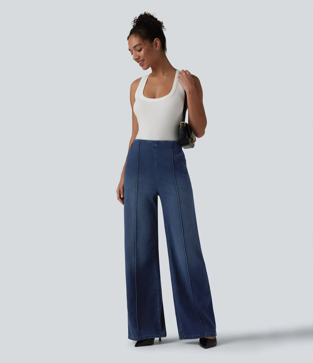 Halara Flex High Waisted Wide Leg Work Jeans with Pockets